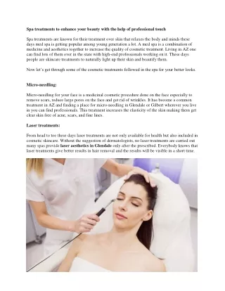 Spa treatments to enhance your beauty with the help of professional touch
