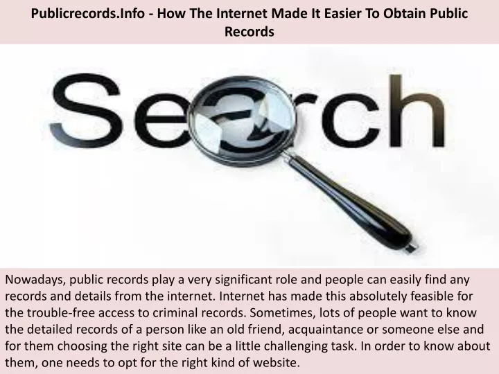 publicrecords info how the internet made it easier to obtain public records
