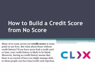 how to build a credit score from no score