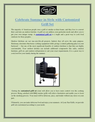 Celebrate Summer in Style with Customized Grill Set