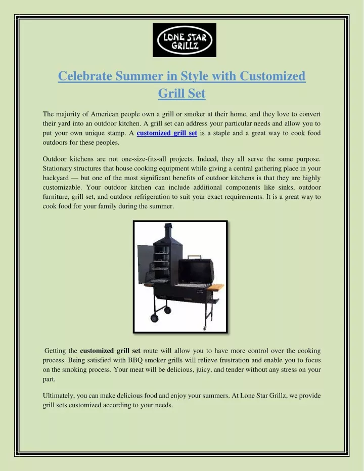 celebrate summer in style with customized grill