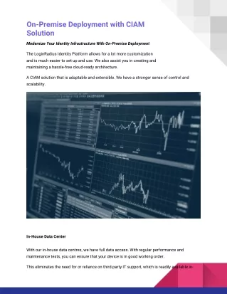 on premise deployment with ciam solution