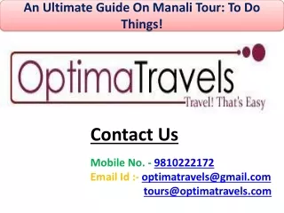 An Ultimate Guide On Manali Tour To Do Things