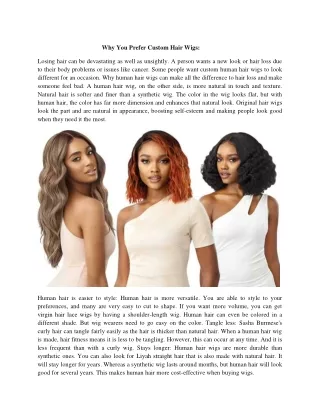 Custom Human Hair Wigs