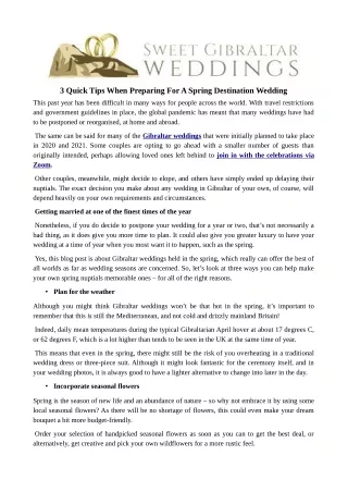3 quick tips when preparing for a spring
