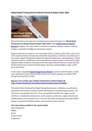 global rapid testing devices market research