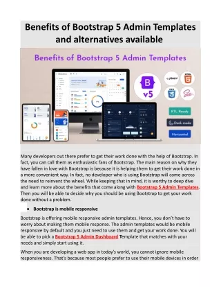 benefits of bootstrap 5 admin templates