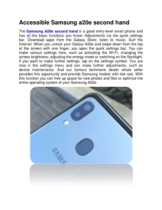 accessible samsung a20e second hand the samsung