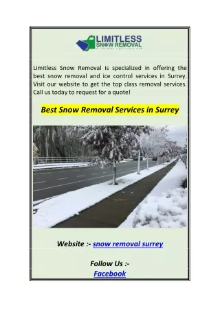 limitless snow removal is specialized in offering