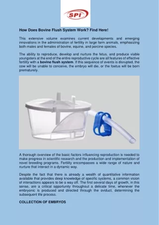 how does bovine flush system work find here this