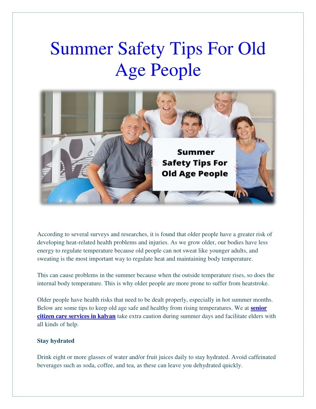 PPT - This Summer Safety Tips for Seniors PowerPoint Presentation, free ...