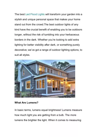 How Many Lumens Do Outdoor LED Flood Lights Need