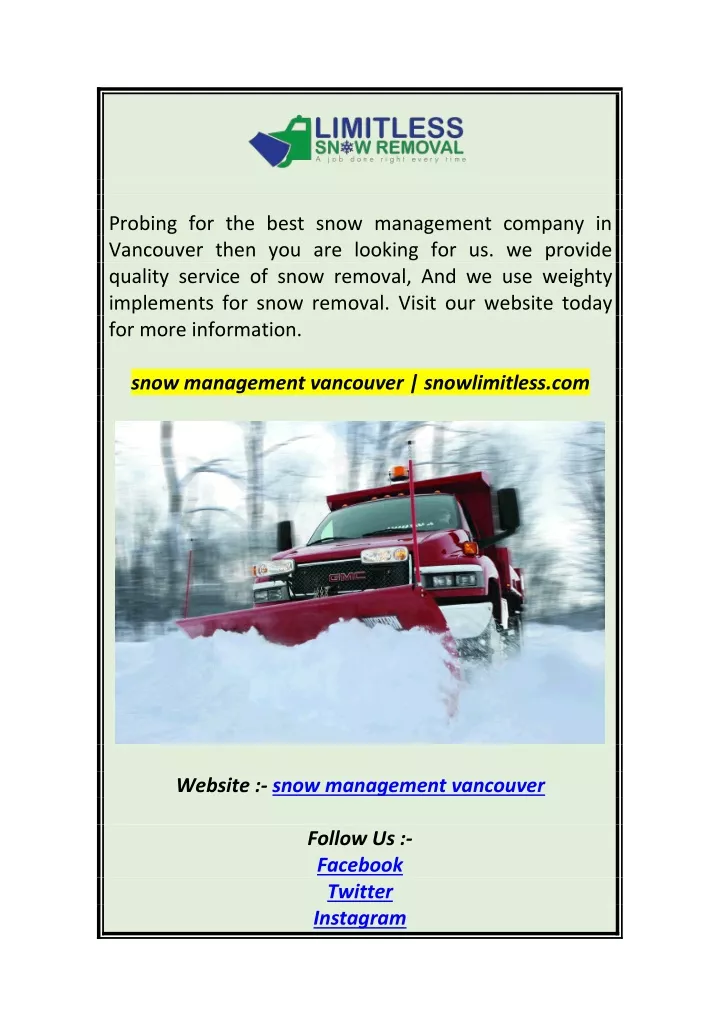 probing for the best snow management company