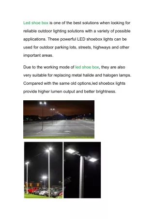 What Are the Benefits of LED Shoe Box