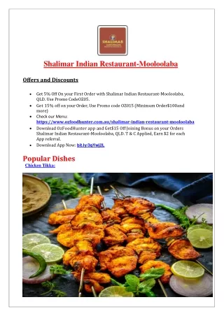 shalimar indian restaurant mooloolaba offers