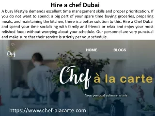 hire a chef dubai