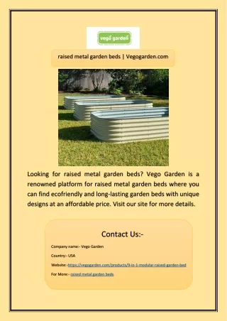 raised metal garden beds | Vegogarden.com