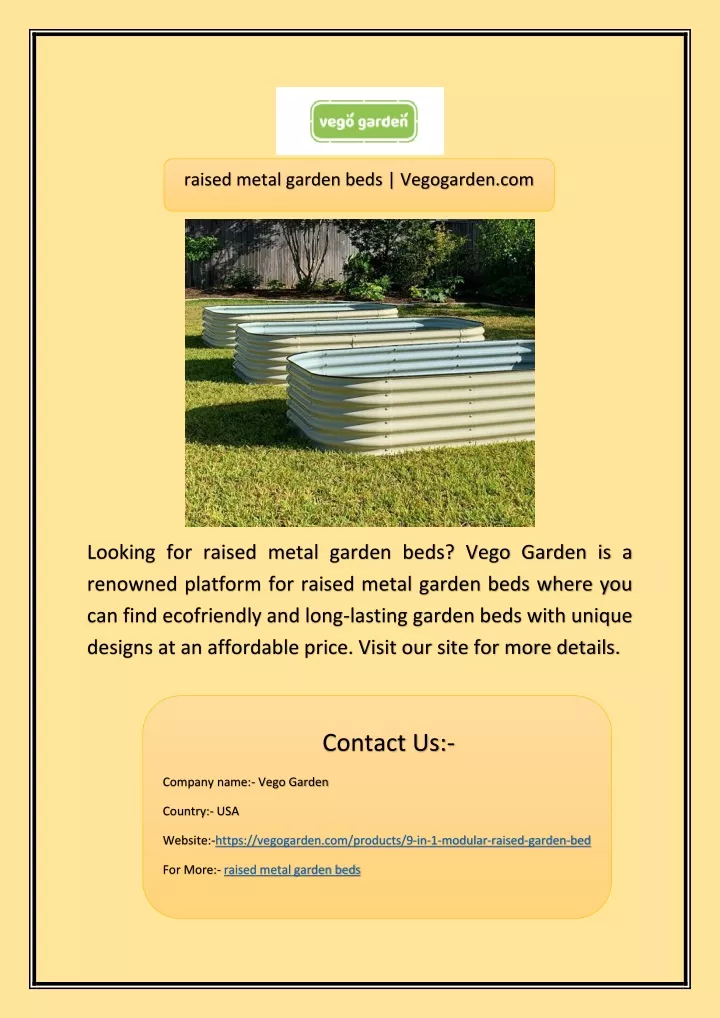 raised metal garden beds vegogarden com