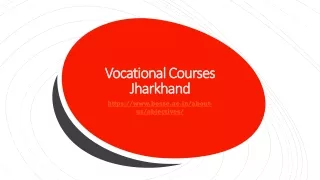 vocational courses jharkhand