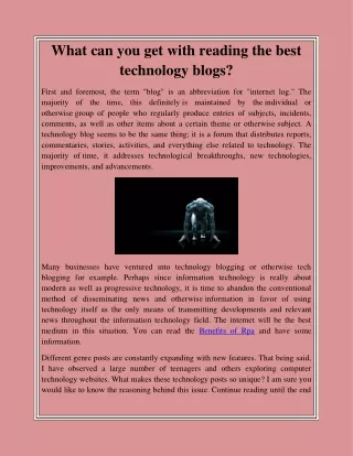 what can you get with reading the best technology