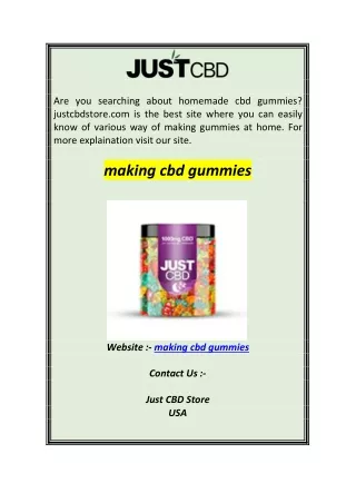 are you searching about homemade cbd gummies