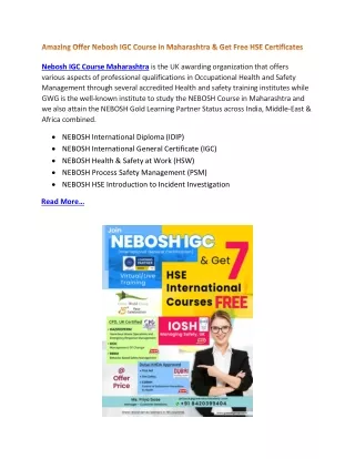 nebosh igc course maharashtra is the uk awarding
