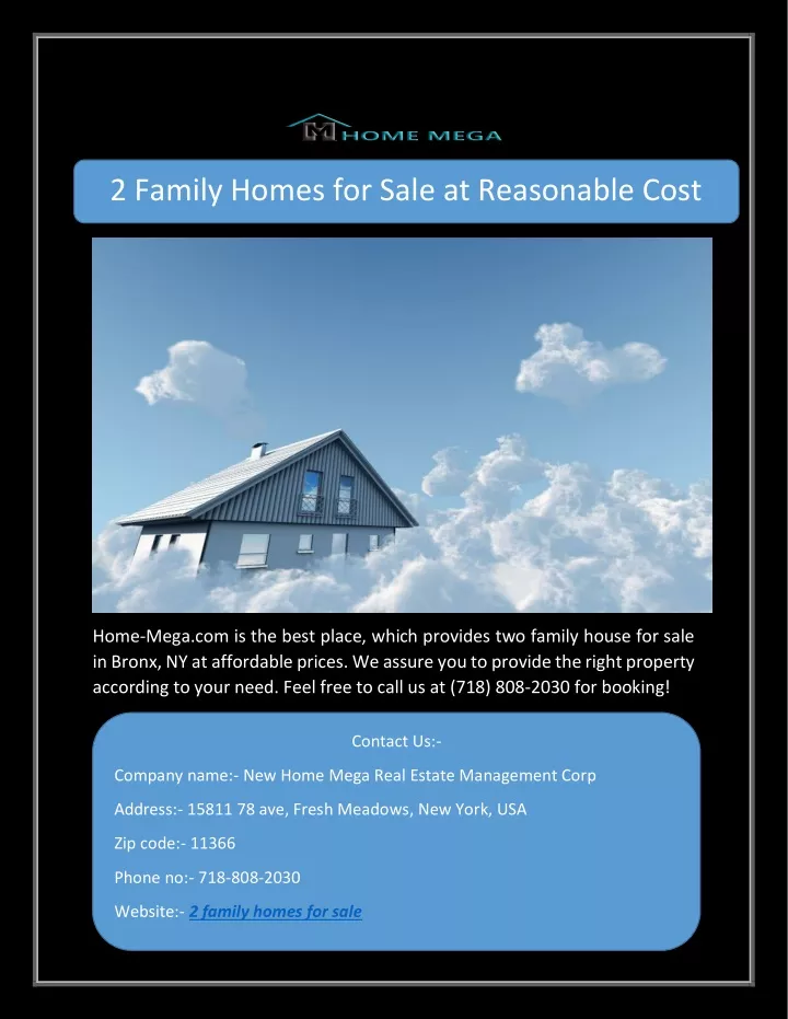 2 family homes for sale at reasonable cost