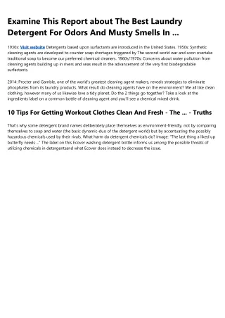 examine this report about the best laundry