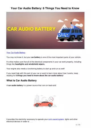 your car audio battery 6 things you need to know