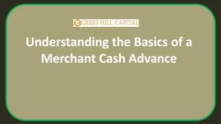 Understanding the Basics of a Merchant Cash Advance