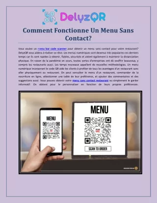 Comment Fonctionne Un Menu Sans Contact?