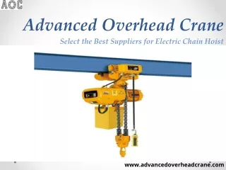 1 Ton Electric Chain Hoist | Advanced Overhead Crane