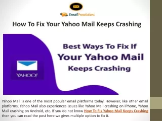 how to fix your yahoo mail keeps crashing