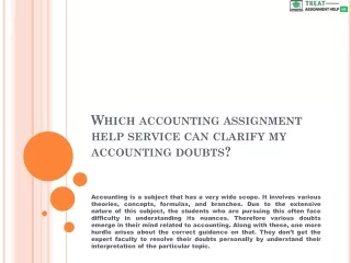which accounting assignment help service can clarify my accounting doubts