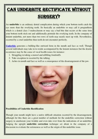 can underbite rectificate without can underbite