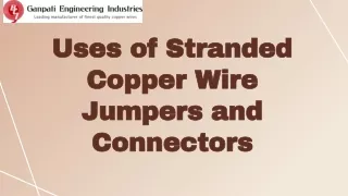 Uses of Stranded Copper Wire Jumpers and Connectors