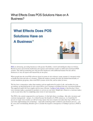 What Effects Does POS Solutions Have on A Business-converted