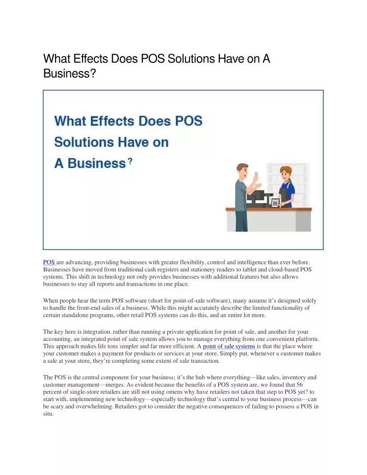 what effects does pos solutions have on a business