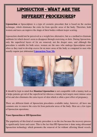 liposuction liposuction what are the what