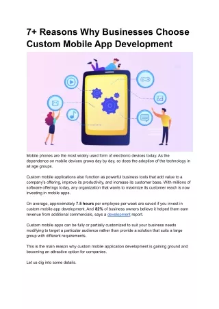 7 reasons why businesses choose custom mobile