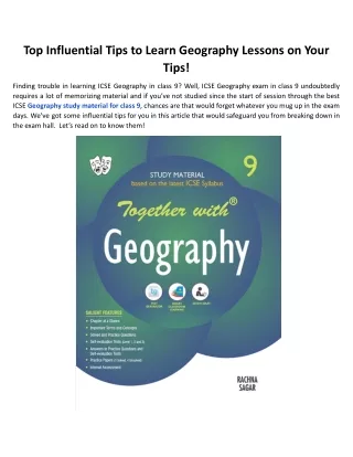 top influential tips to learn geography lessons