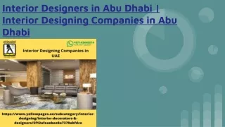 Interior Designers in Abu Dhabi | Interior Designing Companies in Abu Dhabi