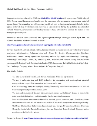global rat model market size forecasts to 2026