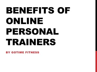 Benefits of Online Personal Trainers
