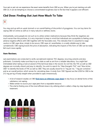 Just How Much Cbd Should I Take The Very First Time? A Dosage Overview