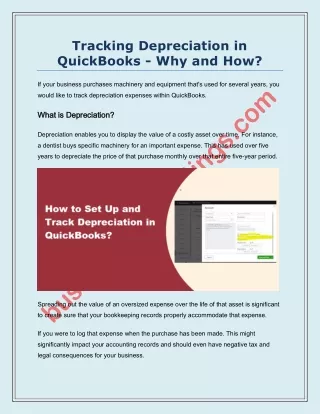 tracking depreciation in quickbooks why and how