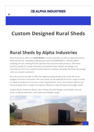 Rural Sheds