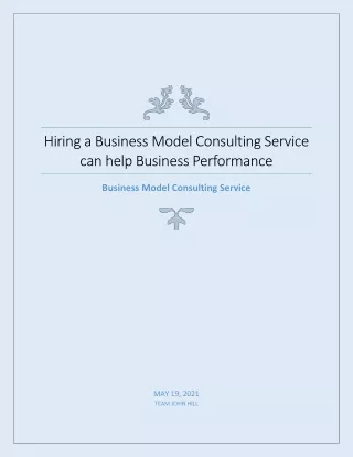 Hiring a Business Model Consulting Service