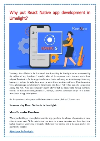 why put react native app development