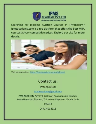 Diploma Aviation Courses In Trivandrum